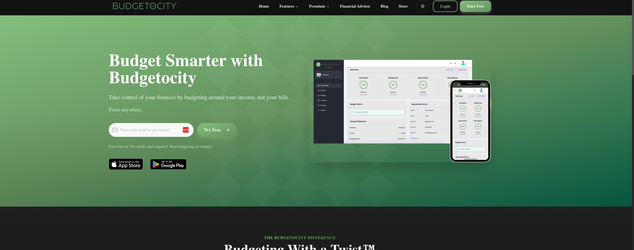Screenshot of Budgetocity